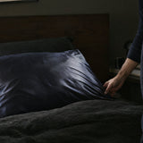 Slate Silk Pillowcase in use