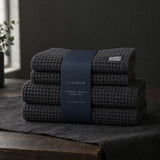 Charcoal Waffle Towel Set front