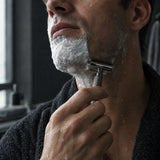 Gunmetal Safety Razor in use